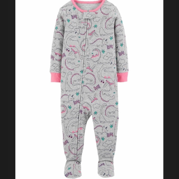 Carter's 4pc Baby Girl Dino Snug Fit Cotton Pajama Set main image 0